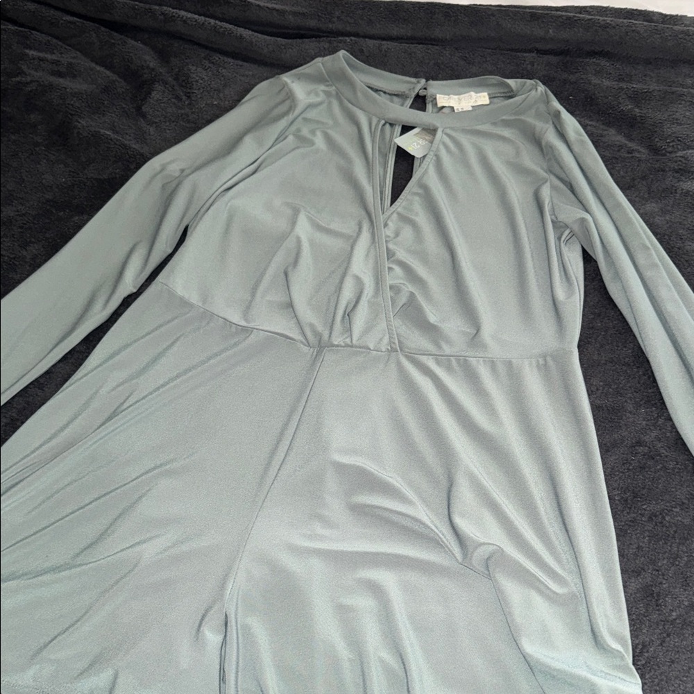 F21 long sleeved romper with front and back cut outs